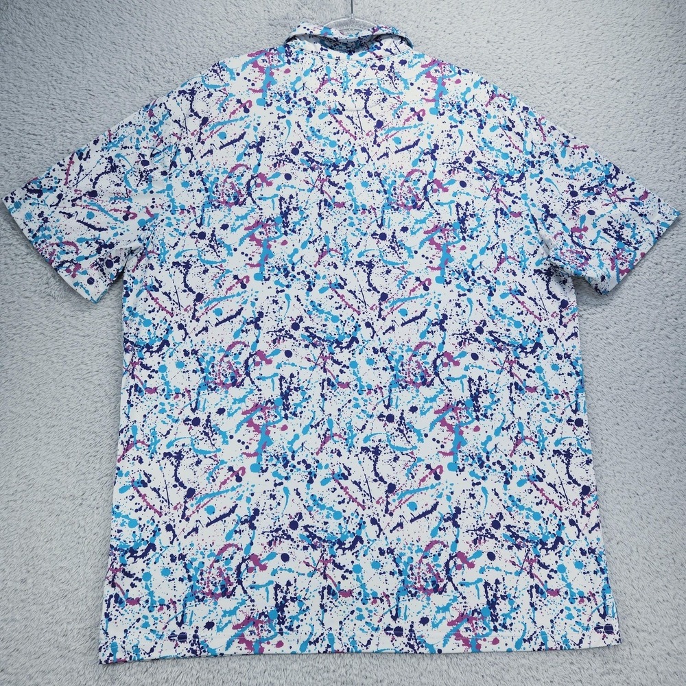 Lofty Llama Polo Mens XL Multicolor Paint Splatter Golf Performance Stretch - Picture 11 of 11
